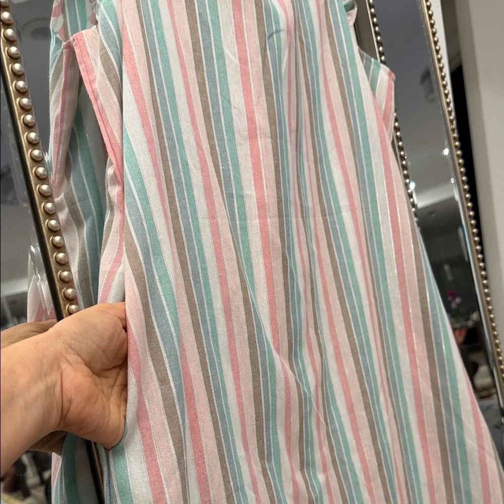 Pastel Striped Ruffle Sleeve Mini Dress - Picture 3 of 7